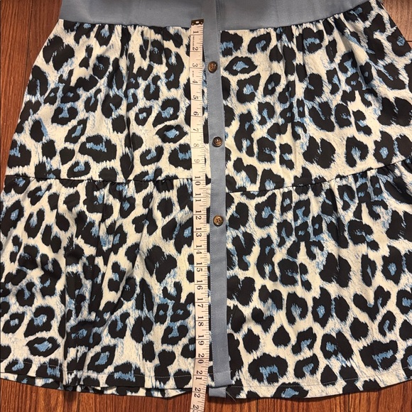 Blue Leopard Print Button-Down Dress - Picture 5 of 7